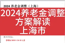 2024养老金调整方案解读，以上海市5800元退休金为例视频封面