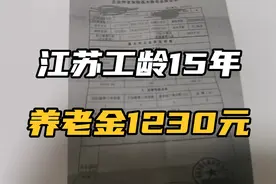 江苏工龄15年，养老金1230元视频封面
