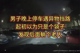男子晚上停车遇异物挡路，起初以为只是个袋子，发现后面躺个老人视频封面