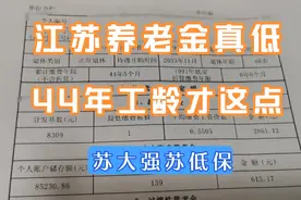 江苏养老金真低，44年工龄才这点，苏大强苏低保视频封面