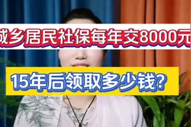 城乡居民社保每年交8000元，15年后领取多少钱？视频封面