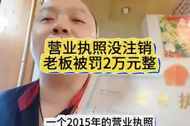 营业执照十年没注销被罚2万元视频封面