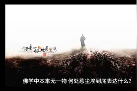 佛学中“本来无一物，何处惹尘埃”到底表达什么意思？视频封面