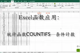 Excel函数应用：统计函数Countifs-条件计数视频封面