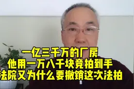法院拍卖，一亿三千万的厂房，竞拍者只出了一万八千块就到手了，视频封面