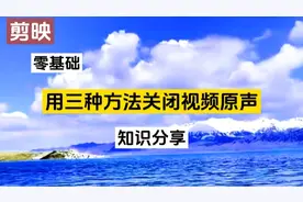 关闭视频原声的三种方法  最后一种更要记住  剪映零基础第六节