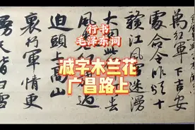 行书毛泽东词简字木兰花广昌路上视频封面