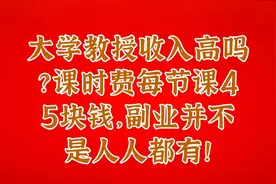 大学教授收入高吗？课时费每节课45块钱，副业并不是人人都有！视频封面