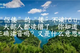 伛偻的“偻”不读lou,你知道它的正确读音吗，又是什么意思呢视频封面