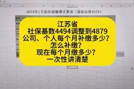 江苏省最低社保缴费基数由4494调整为4879视频封面