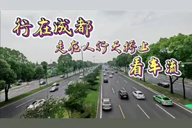 行在成都，走在人行天桥上，一起来看看车流，壮观呢视频封面