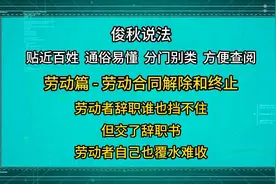 劳动者辞职谁也挡不住，但交了辞职书，劳动者自己也覆水难收视频封面