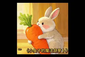 萌宠小兔子抱着胡萝卜，可爱又温馨！视频封面