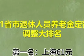 31省市退休人员养老金定额调整大排名视频封面