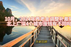 10月，2024年养老金调整补差到位，北上广深4个城市涨钱有不同吗视频封面