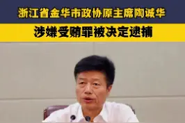 浙江省金华市政协原主席陶诚华涉嫌受贿罪被决定逮捕视频封面