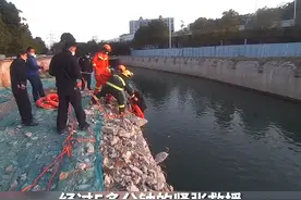 六旬老人冬日落水，众人联手救上岸。#消防员 #蓝朋友 视频封面