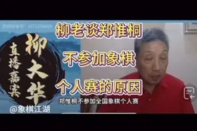 柳大华老师谈郑惟桐，不参加象棋个人赛的原因！#王天一 #郑惟桐视频封面