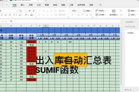 #每天学习一点点 #excel技巧 出入库自动汇总表的制作，sumif函数视频封面