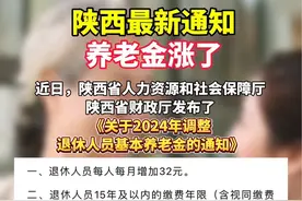 关注！#陕西退休人员基本养老金调整方案公布视频封面