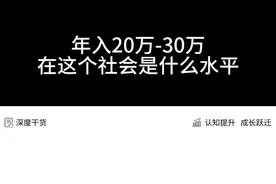年入多少算有钱人 年入20万到30万在这个社会是什么阶层#高收入人群