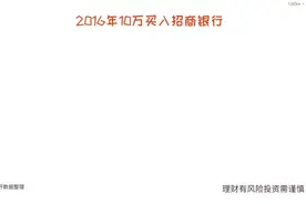 2016年10万买入招商银行，结果还是挺满意#上热门🔥 #股票视频封面