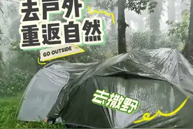 暴雨天在森林中露营，看雨喝小酒，太解压了#户外露营🏕 #户外视频封面