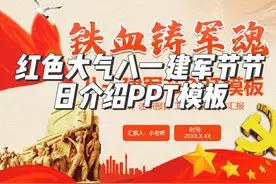PPT素材—红色大气八一建军节节日介绍PPT模板 更多PPT素材视频封面