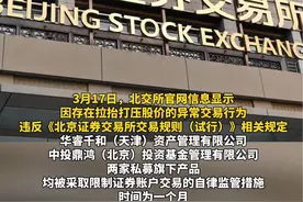 北交所，出手了！存在拉抬打压股价，#两家私募被限制交易1个月！#北交所#私募#罚单（编辑：李）视频封面