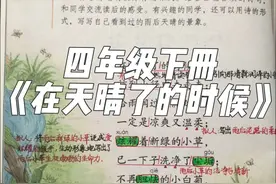 #四年级下册语文  四年级下册《在天晴了的时候》视频封面