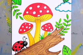 春天里的小昆虫创意画，简单有趣。#跟着抖音学画画 #跟我一起学画画 #一学就会的简笔画视频封面