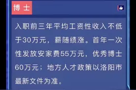 年薪不低于30万安家费一次性55万，这在洛阳是什么概念？近日，洛阳612厂发布2025年校园招聘公告。你觉得这个待遇在洛阳属于什么水平？
