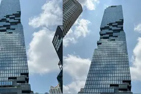 泰国地震！曼谷第二高楼摇不停 77楼如钟摆“左右猛晃”图片