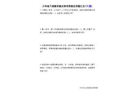 六年级下册数学常考易错应用题（75道）图片