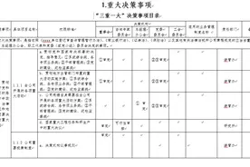 “三重一大”决策事项目录（模板）图片