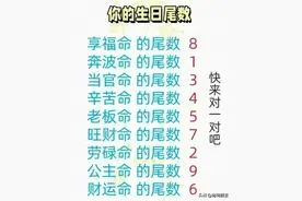 涨见识了，你的生日尾数，对照一下，不妨你来看看，纯属娱乐图片