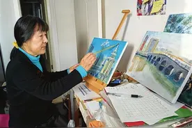 “老太原”手绘油画：并州风物好有质感图片