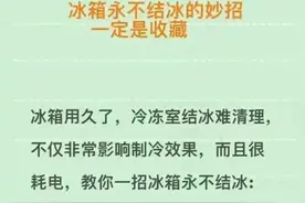 生活小妙招，冰箱永不结冰的技巧到底有哪些？一定要收藏起来图片