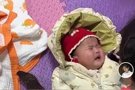 7个月女宝宝打两针灌肠针，也不配合，乡村小乔只能下午再来检查图片
