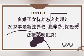 离婚子女抚养？2023年最新抚养权、抚养费、探视权法律法规汇总！图片