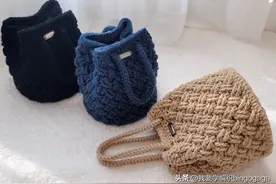 冬天钩个这样的包包搭配衣服，席纹花桶包教程，大方好看有型有款图片