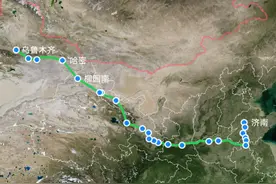 济南至乌鲁木齐最快列车，Z105次列车耗时约37小时，停靠24个站图片