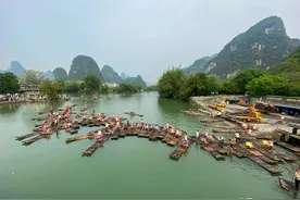 桂林阳朔十里画廊骑行路线，遇龙河200元竹筏漂流攻略，值得收藏图片