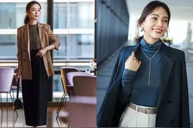 日本女孩真的太会穿，严谨的通勤装，也能穿得洋气有新意图片