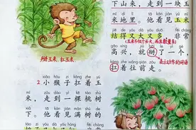 一年级下册语文，第七单元课文17《猴子下山》课堂笔记+课堂解析图片