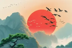 人间仙境，高山流水，红日东方图片