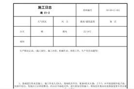 施工日志表格范例图片