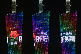 一朵花 一座城 多个城市市花在广州塔“绽放”图片