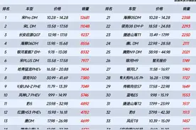 真难，8月插混SUV销量榜宋Pro DM第1、领克900第8、风云T9第15名图片