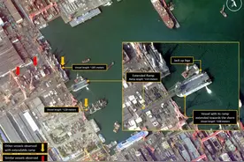 攻台有新招：美卫星曝光中国3型驳船，计划一天运输一个集团军？图片